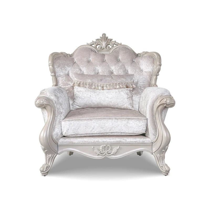 Traditional Sofa Set with Button Tufted Back