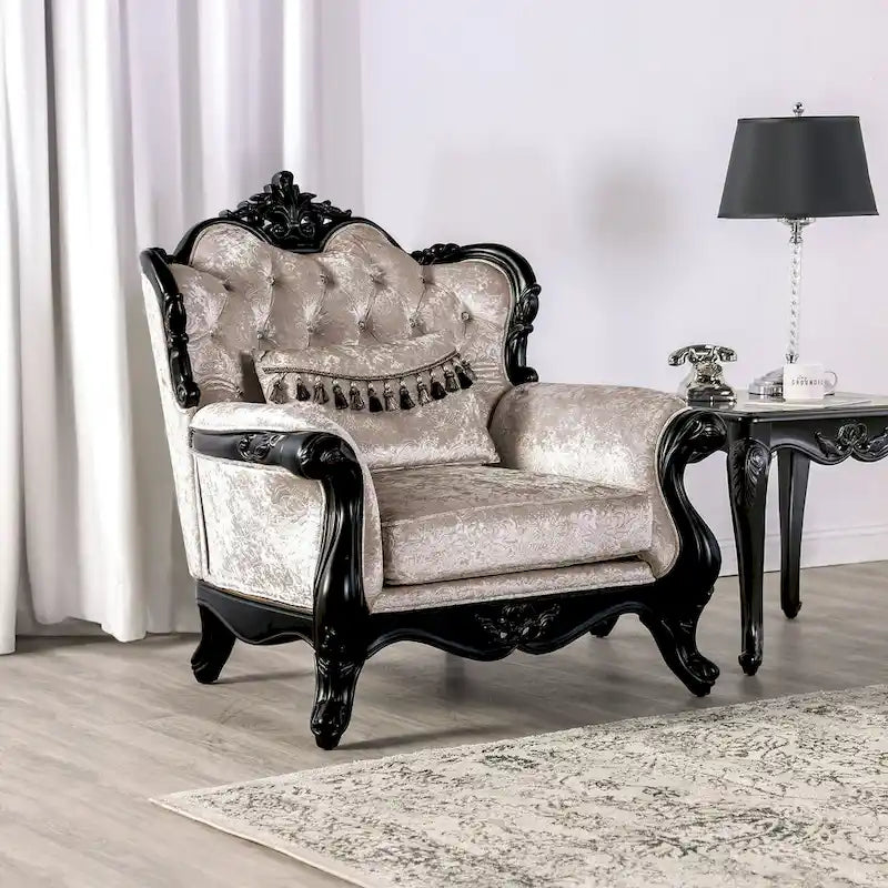 Traditional Sofa Set with Button Tufted Back