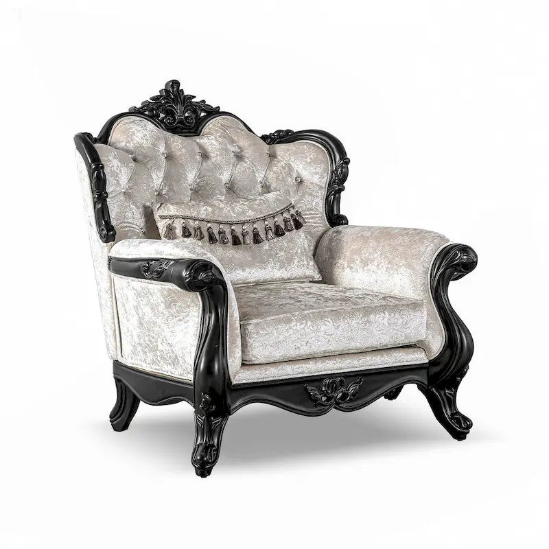 Traditional Sofa Set with Button Tufted Back