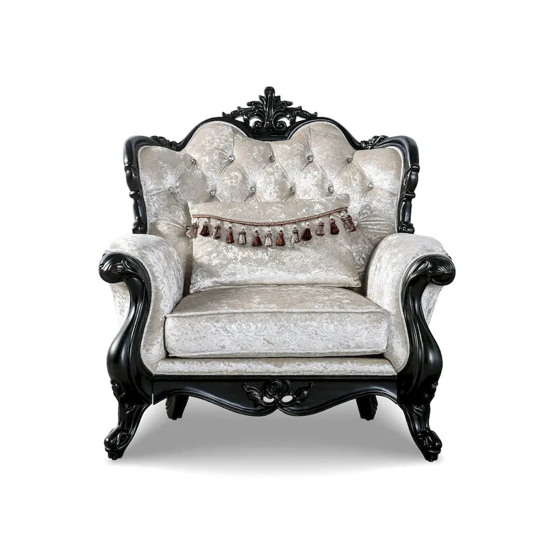 Traditional Sofa Set with Button Tufted Back