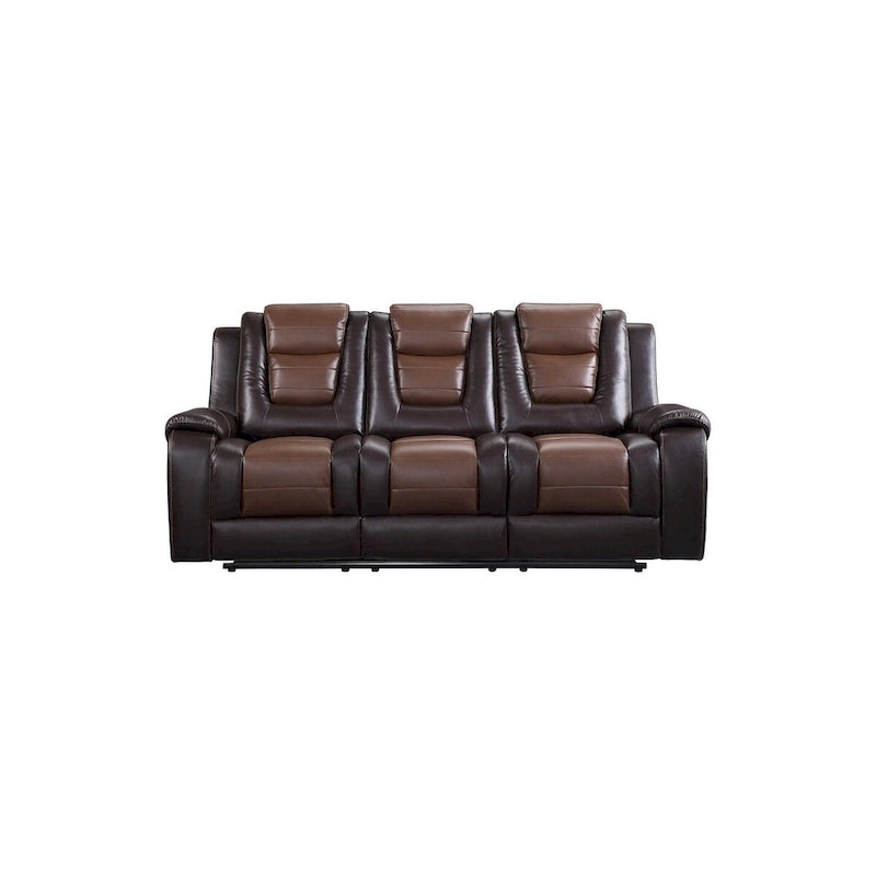 Brown Faux Leather Reclining Living Room Set