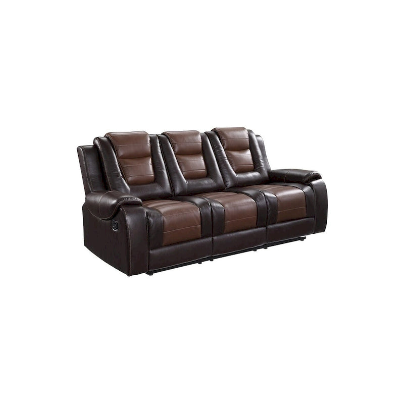Brown Faux Leather Reclining Living Room Set