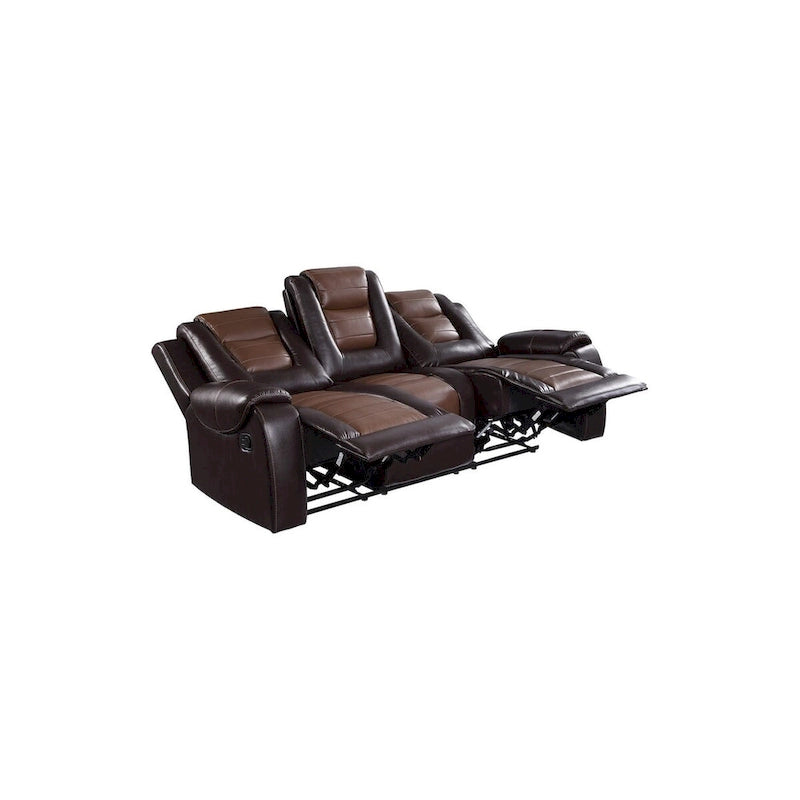Brown Faux Leather Reclining Living Room Set