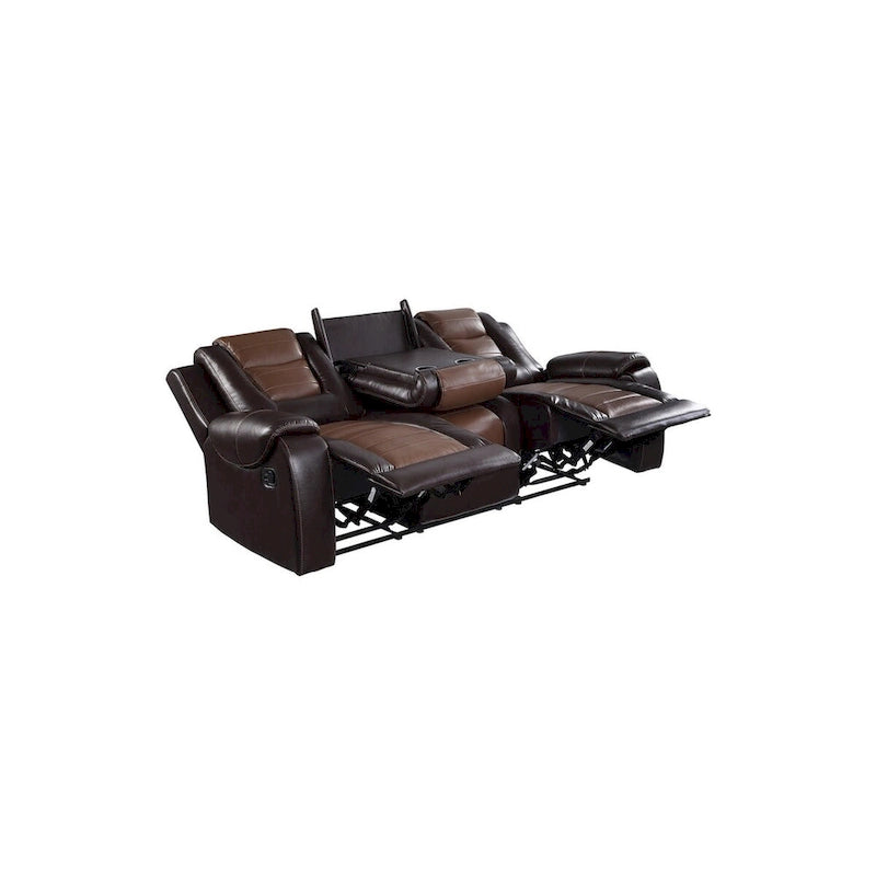 Brown Faux Leather Reclining Living Room Set
