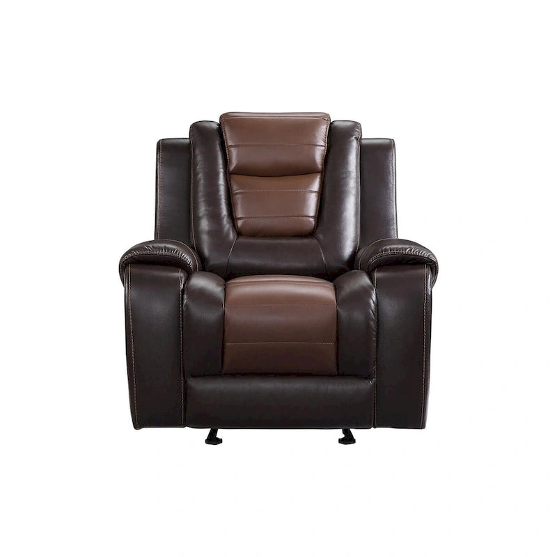 Brown Faux Leather Reclining Living Room Set
