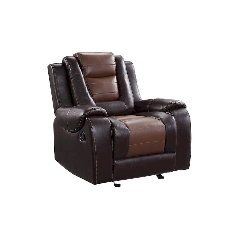 Brown Faux Leather Reclining Living Room Set