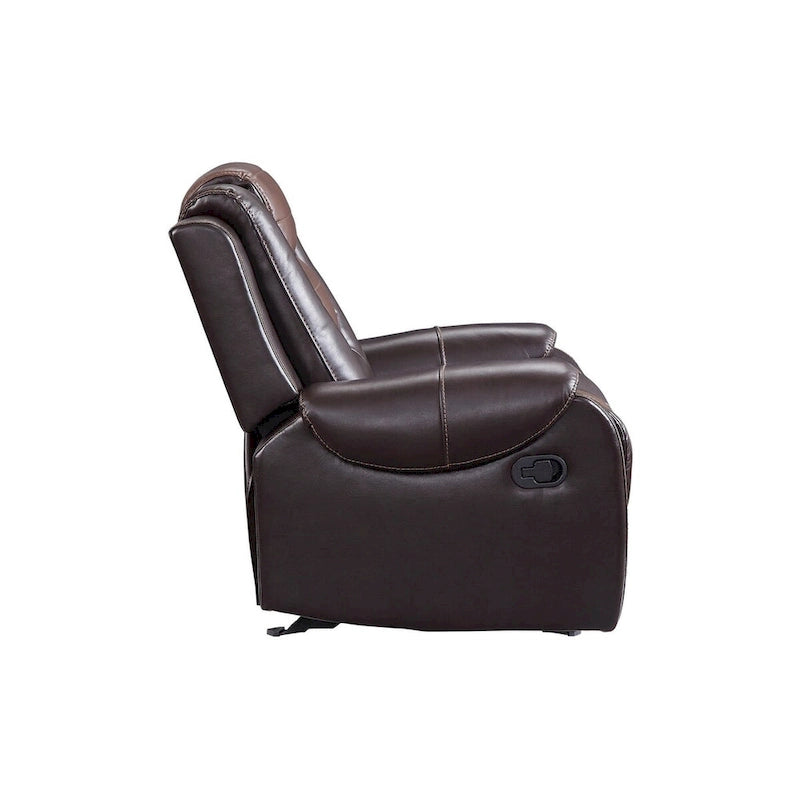 Brown Faux Leather Reclining Living Room Set