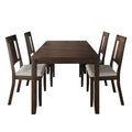 5-Piece Wooden Dining Set with Upholstered Chairs