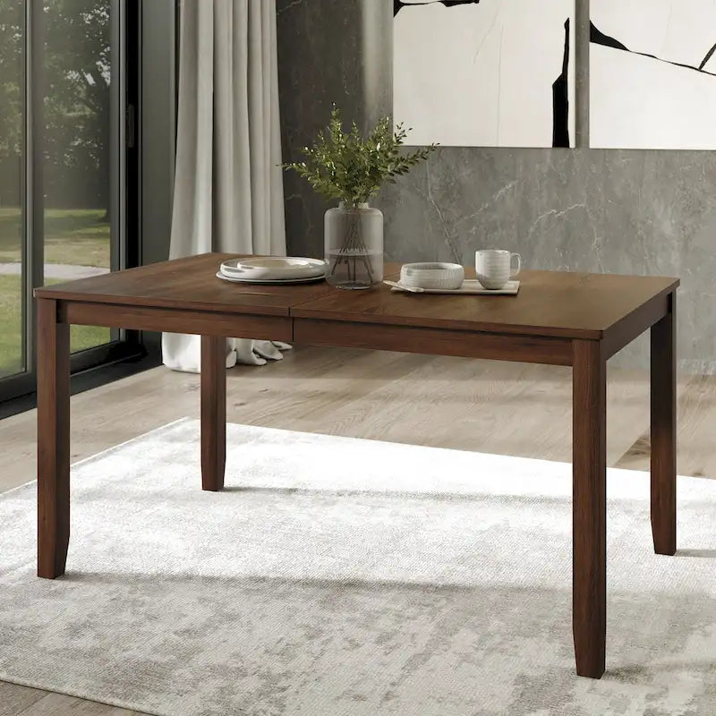5-Piece Wooden Dining Set with Upholstered Chairs