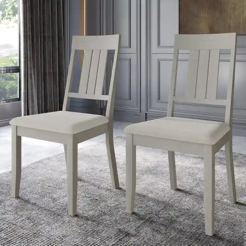 5-Piece Wooden Dining Set with Upholstered Chairs