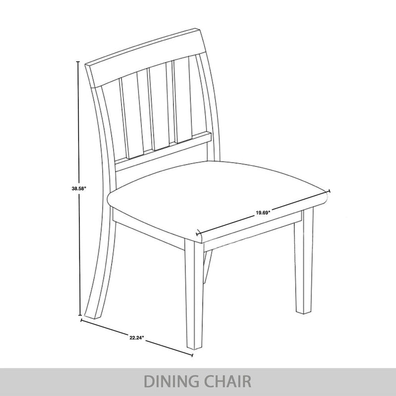 5-Piece Wooden Dining Set with Upholstered Chairs