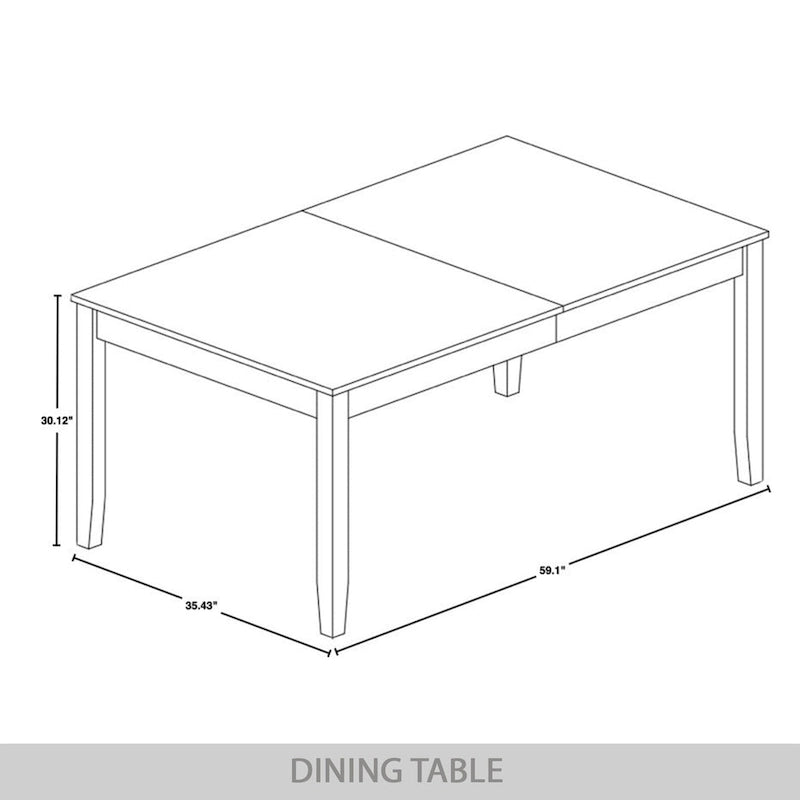 5-Piece Wooden Dining Set with Upholstered Chairs