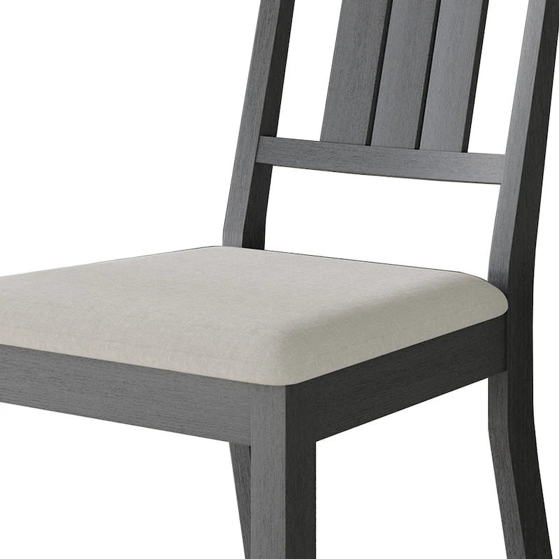 5-Piece Wooden Dining Set with Upholstered Chairs