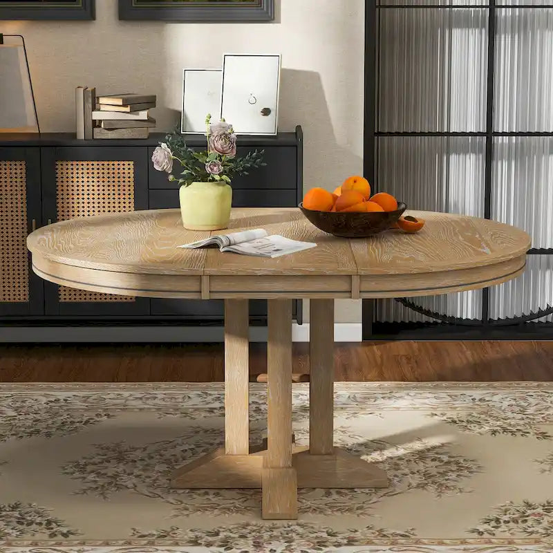 Extendable Dining Table with X-Base - 42 to 56 Inches