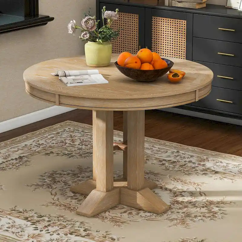 Extendable Dining Table with X-Base - 42 to 56 Inches