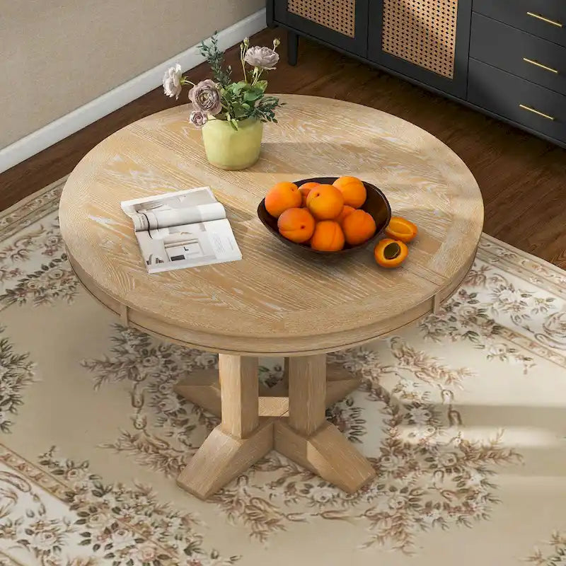 Extendable Dining Table with X-Base - 42 to 56 Inches