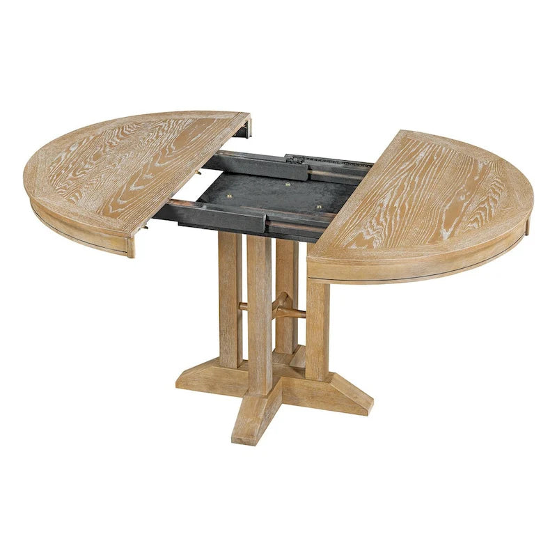 Extendable Dining Table with X-Base - 42 to 56 Inches