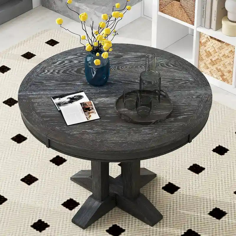 Extendable Dining Table with X-Base - 42 to 56 Inches