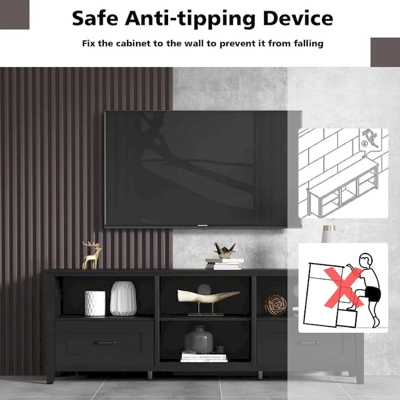 TV Stand Entertainment Center with Storage Cabinets