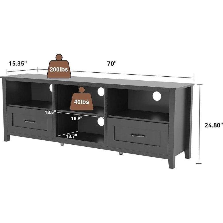 TV Stand Entertainment Center with Storage Cabinets