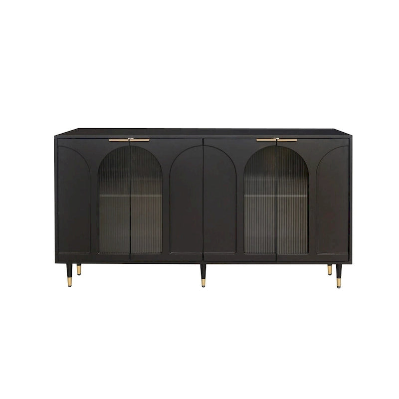 Accent Cabinet with 4 Fluted Glass Doors