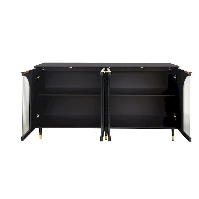 Accent Cabinet with 4 Fluted Glass Doors