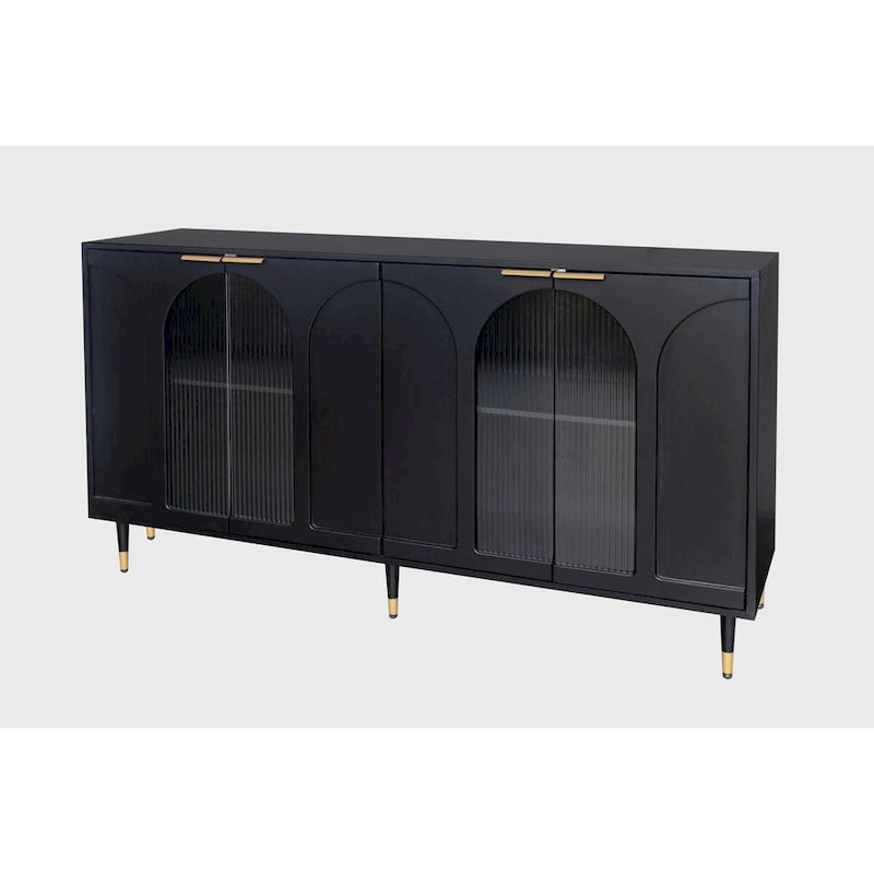 Accent Cabinet with 4 Fluted Glass Doors
