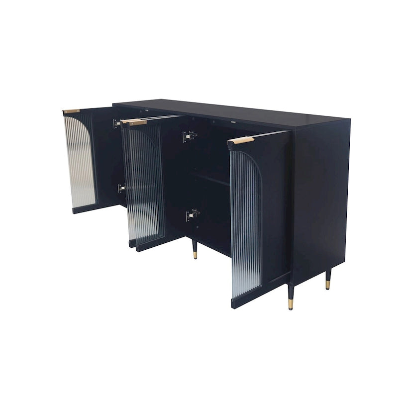 Accent Cabinet with 4 Fluted Glass Doors