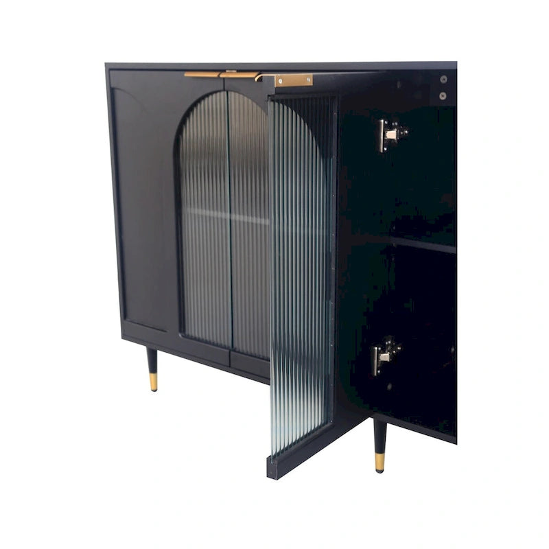 Accent Cabinet with 4 Fluted Glass Doors