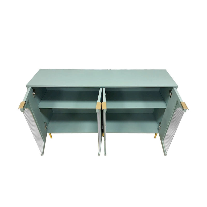 Accent Cabinet with 4 Fluted Glass Doors