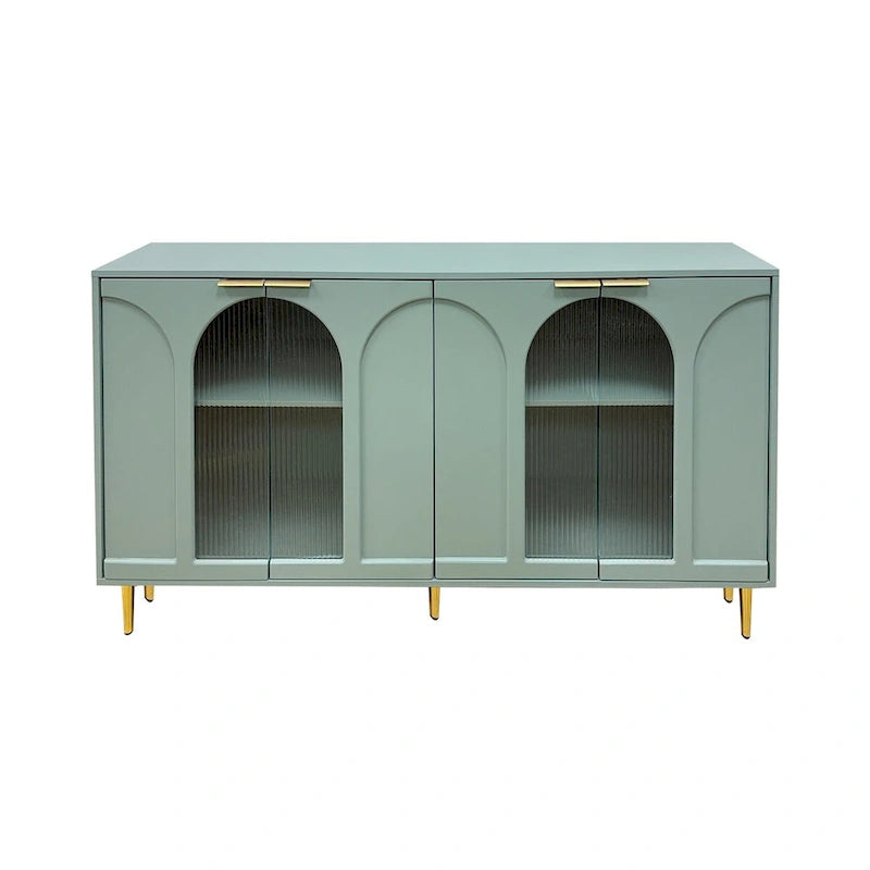 Accent Cabinet with 4 Fluted Glass Doors