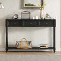 Distressed Console Table with 3 Drawers and Shelf
