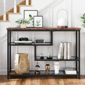 4-Tier Console Table with Glass Shelves